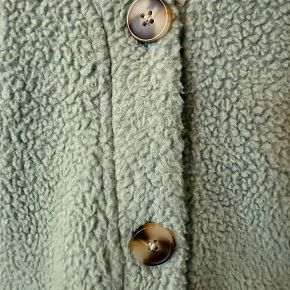 Madewell Sage Green Fleece Jacket - Picture 3 of 4